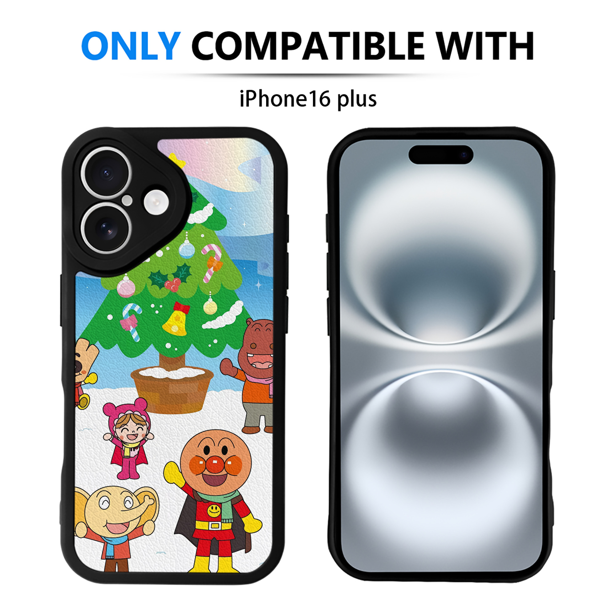 （画像用） アンパンマン Anpanman 【iPhone 16シリーズ対応】シリコンスマホケース（レザー調） 材質：シリコン